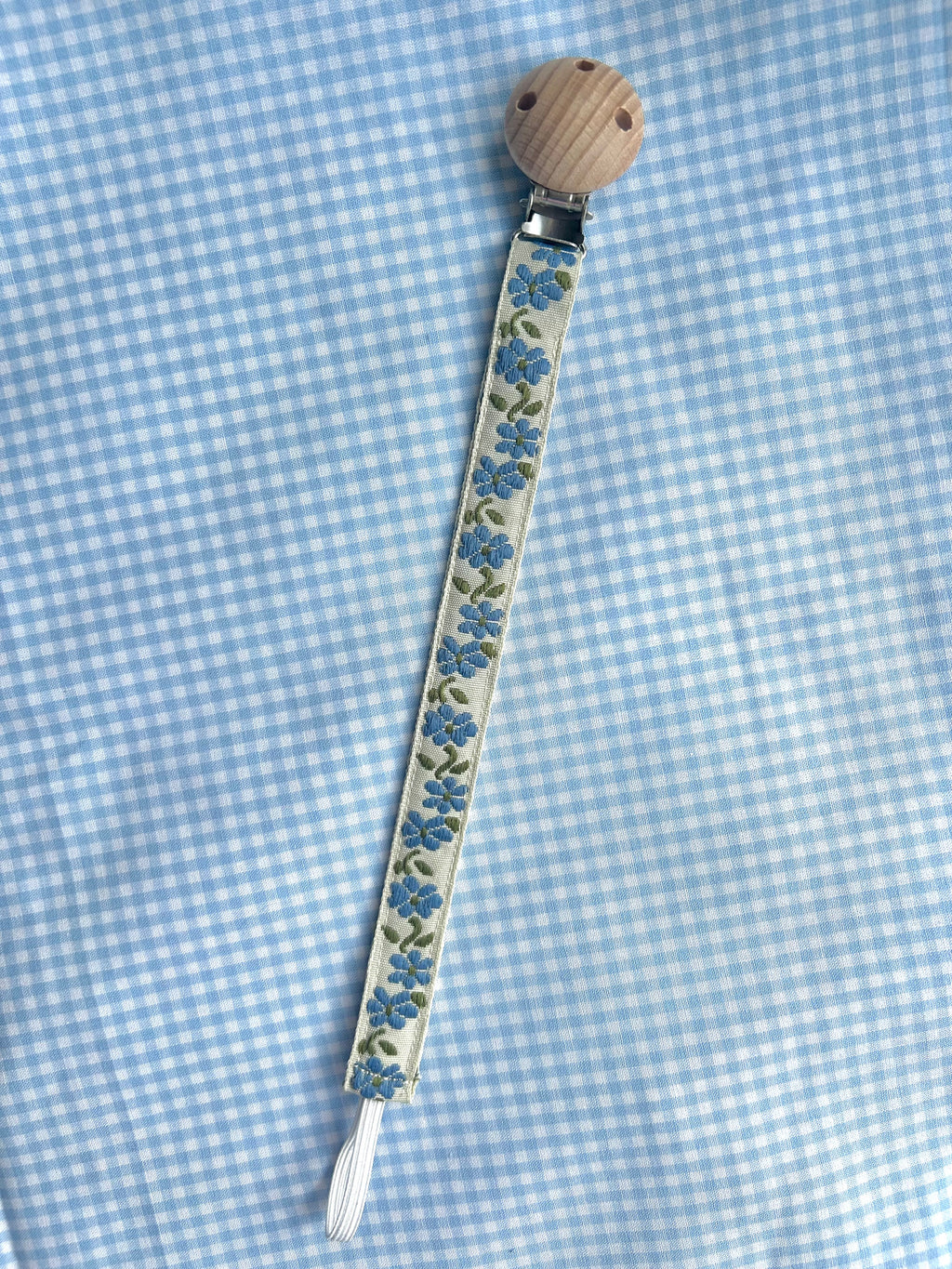 Blue blossom - tree pacifier clip