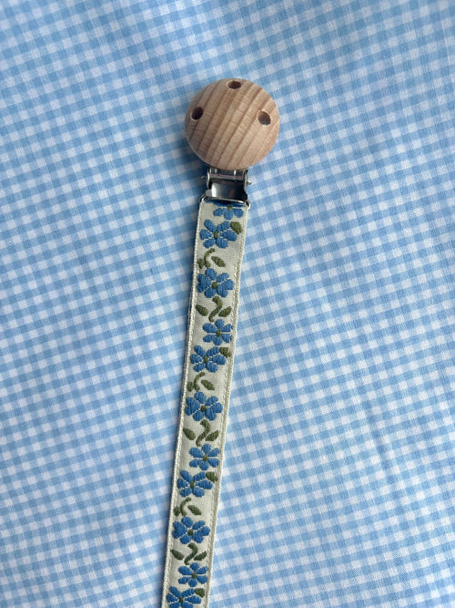 Blue blossom - tree pacifier clip